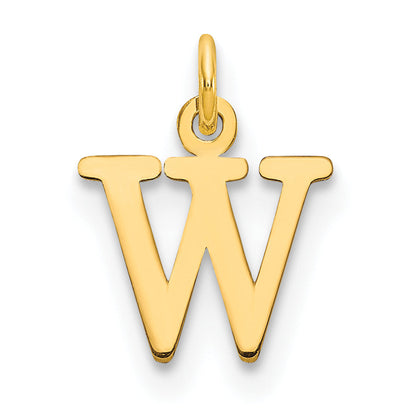 10K Yellow Gold 10Ky Cutout Letter W Initial Charm