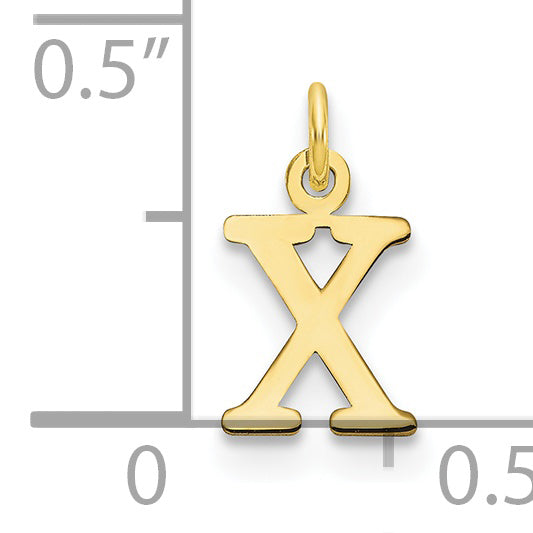 10K Yellow Gold 10Ky Cutout Letter X Initial Charm