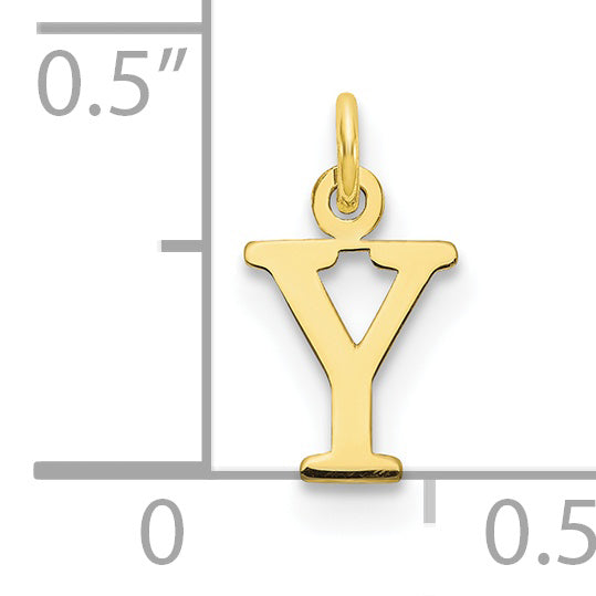 10K Yellow Gold 10Ky Cutout Letter Y Initial Charm