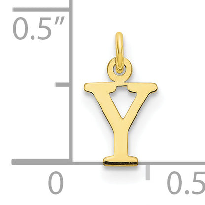 10K Yellow Gold 10Ky Cutout Letter Y Initial Charm