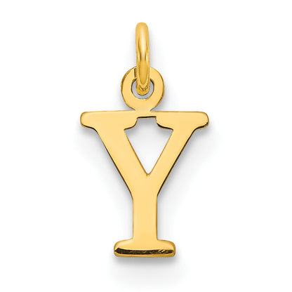 10K Yellow Gold 10Ky Cutout Letter Y Initial Charm
