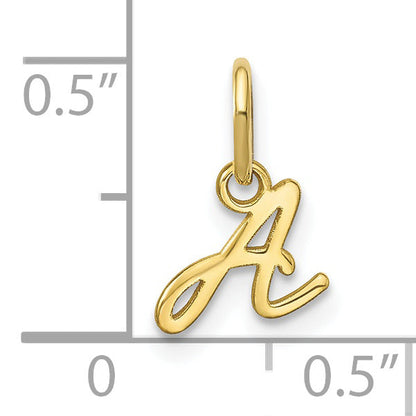 10K Yellow Gold 10Ky Upper Case Letter A Initial Charm