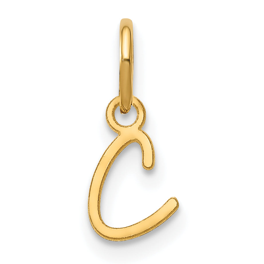10K Yellow Gold 10Ky Upper Case Letter C Initial Charm