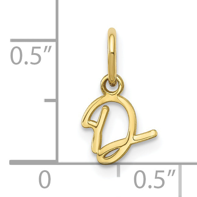 10K Yellow Gold 10Ky Upper Case Letter D Initial Charm