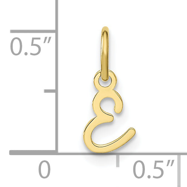 10K Yellow Gold 10Ky Upper Case Letter E Initial Charm
