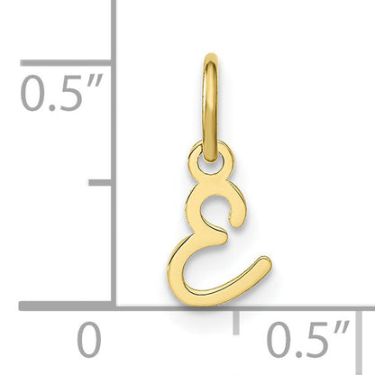 10K Yellow Gold 10Ky Upper Case Letter E Initial Charm