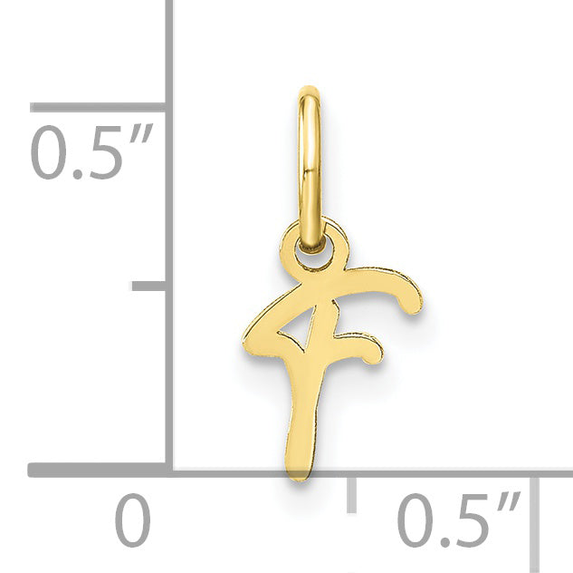 10K Yellow Gold 10Ky Upper Case Letter F Initial Charm