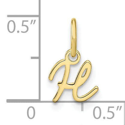 10K Yellow Gold 10Ky Upper Case Letter H Initial Charm