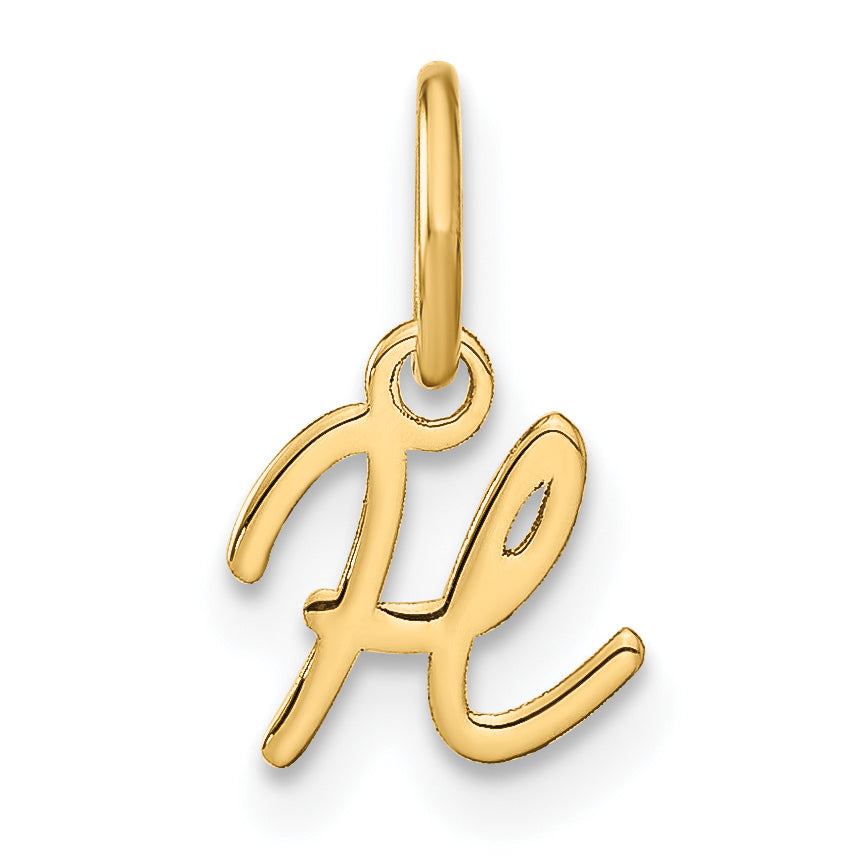 10K Yellow Gold 10Ky Upper Case Letter H Initial Charm