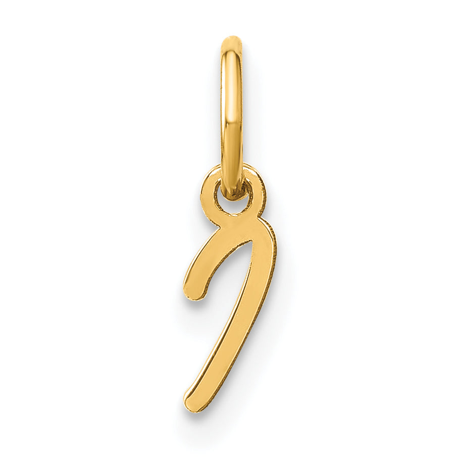 10K Yellow Gold 10Ky Upper Case Letter I Initial Charm