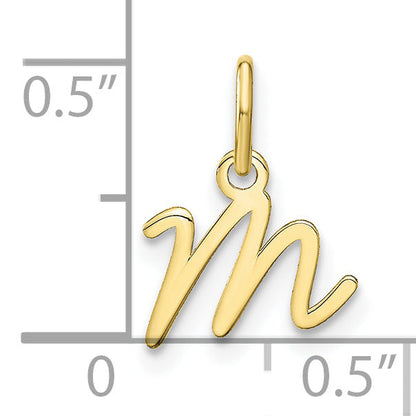 10K Yellow Gold 10Ky Upper Case Letter M Initial Charm