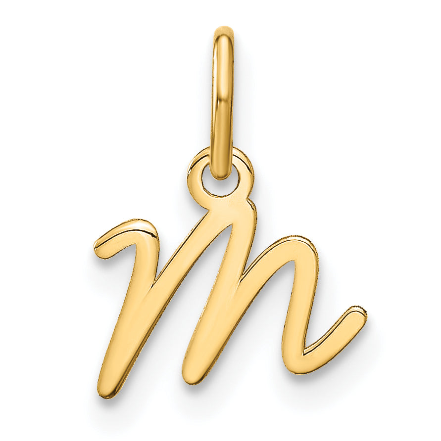 10K Yellow Gold 10Ky Upper Case Letter M Initial Charm