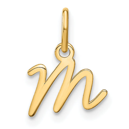 10K Yellow Gold 10Ky Upper Case Letter M Initial Charm