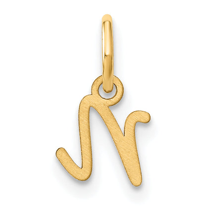 10K Yellow Gold 10Ky Upper Case Letter N Initial Charm