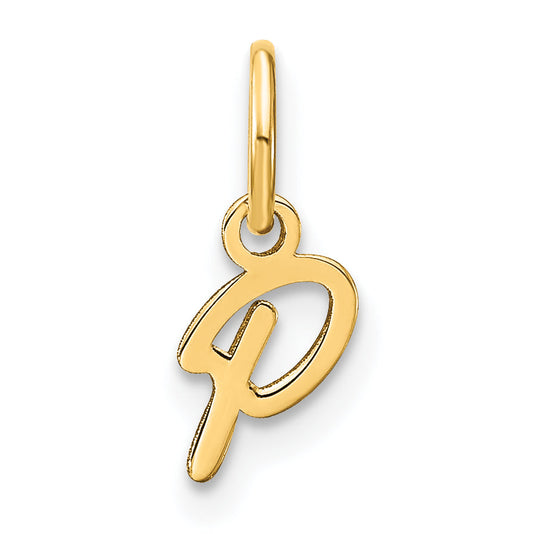 10K Yellow Gold 10Ky Upper Case Letter P Initial Charm