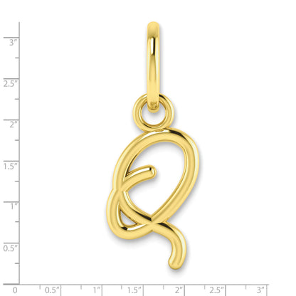 10K Yellow Gold 10Ky Upper Case Letter Q Initial Charm