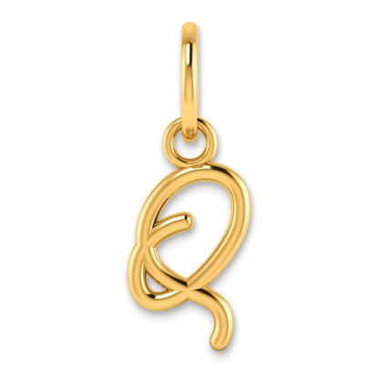 10K Yellow Gold 10Ky Upper Case Letter Q Initial Charm