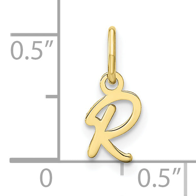 10K Yellow Gold 10Ky Upper Case Letter R Initial Charm