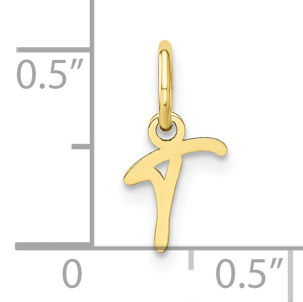 10K Yellow Gold 10Ky Upper Case Letter T Initial Charm