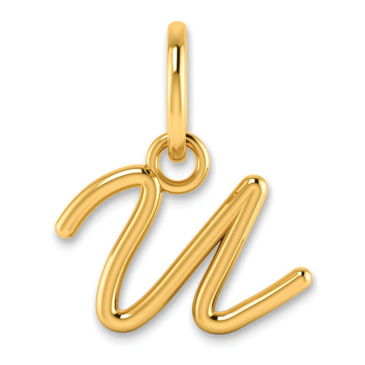 10K Yellow Gold 10Ky Upper Case Letter U Initial Charm