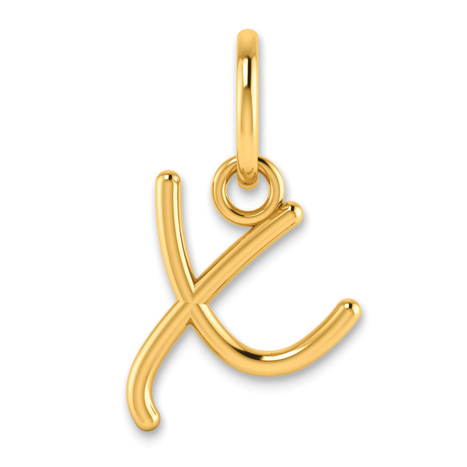 10K Yellow Gold 10Ky Upper Case Letter X Initial Charm