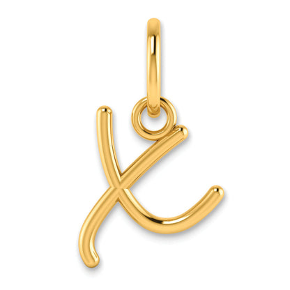 10K Yellow Gold 10Ky Upper Case Letter X Initial Charm
