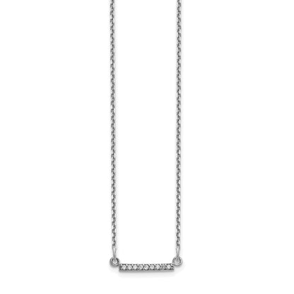 10K White Gold Diamond Tiny Bar Necklace