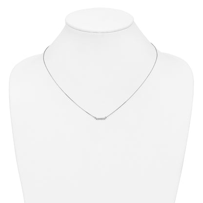 10K White Gold Diamond Tiny Bar Necklace