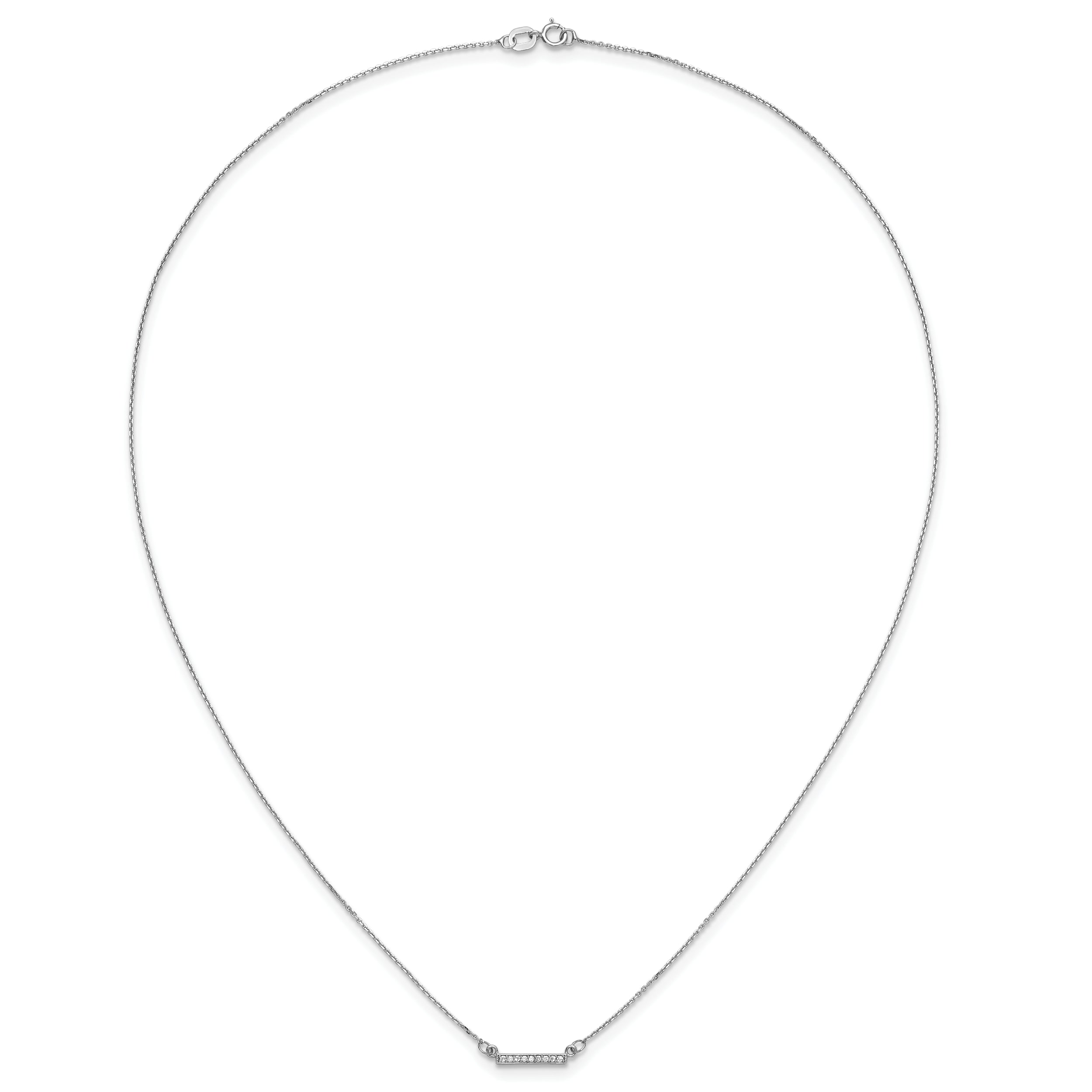 10K White Gold Diamond Tiny Bar Necklace