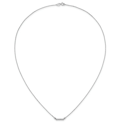 10K White Gold Diamond Tiny Bar Necklace