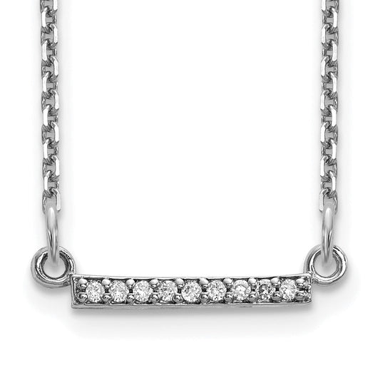 10K White Gold Diamond Tiny Bar Necklace