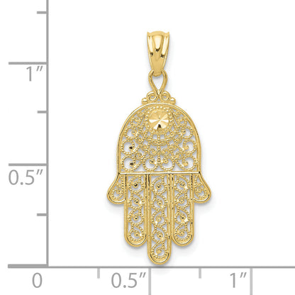 10K Yellow Gold Hand Of God Pendant