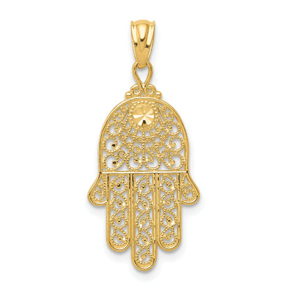 10K Yellow Gold Hand Of God Pendant