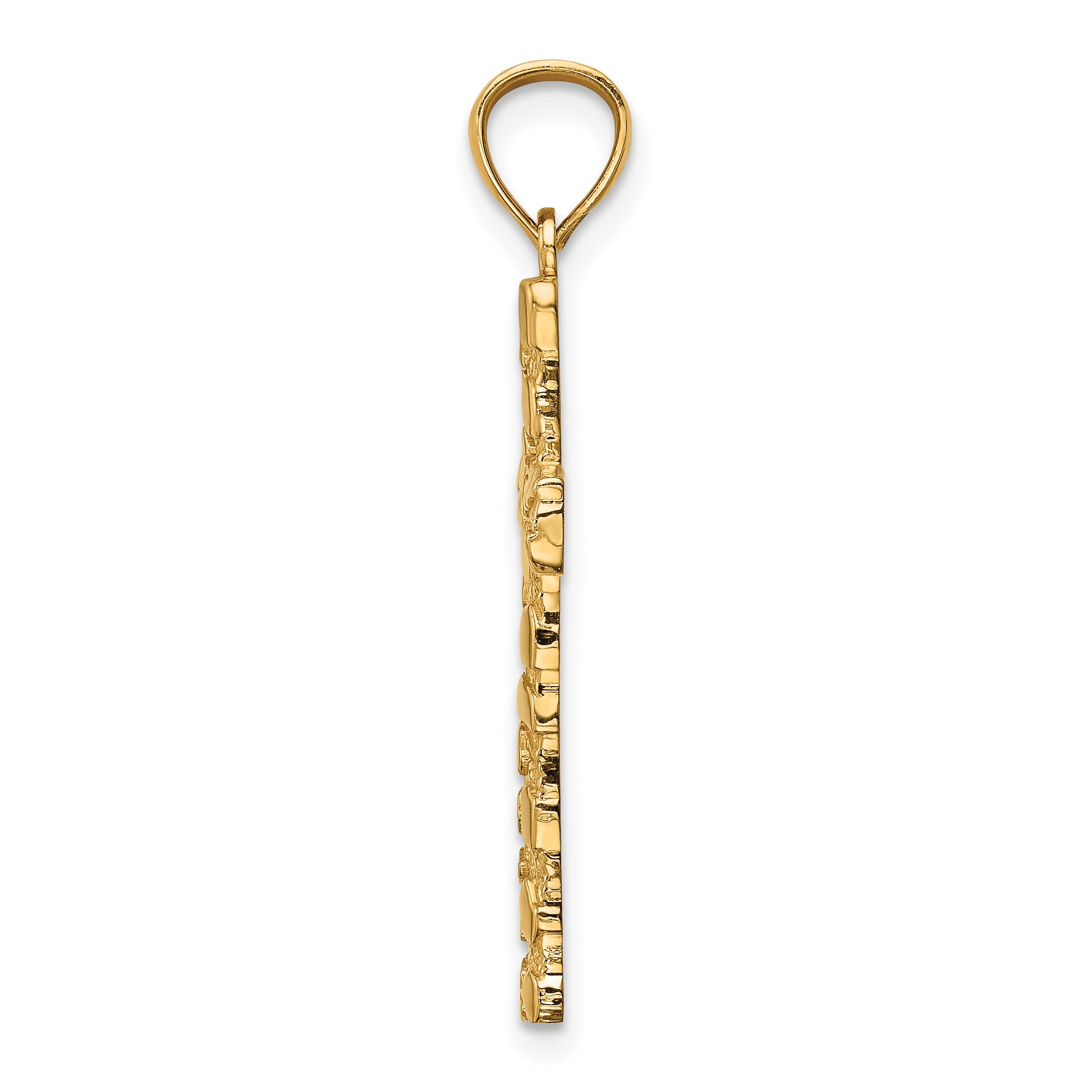 10K Yellow Gold 10K Nugget Cross Pendant