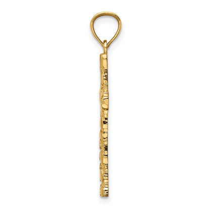 10K Yellow Gold 10K Nugget Cross Pendant