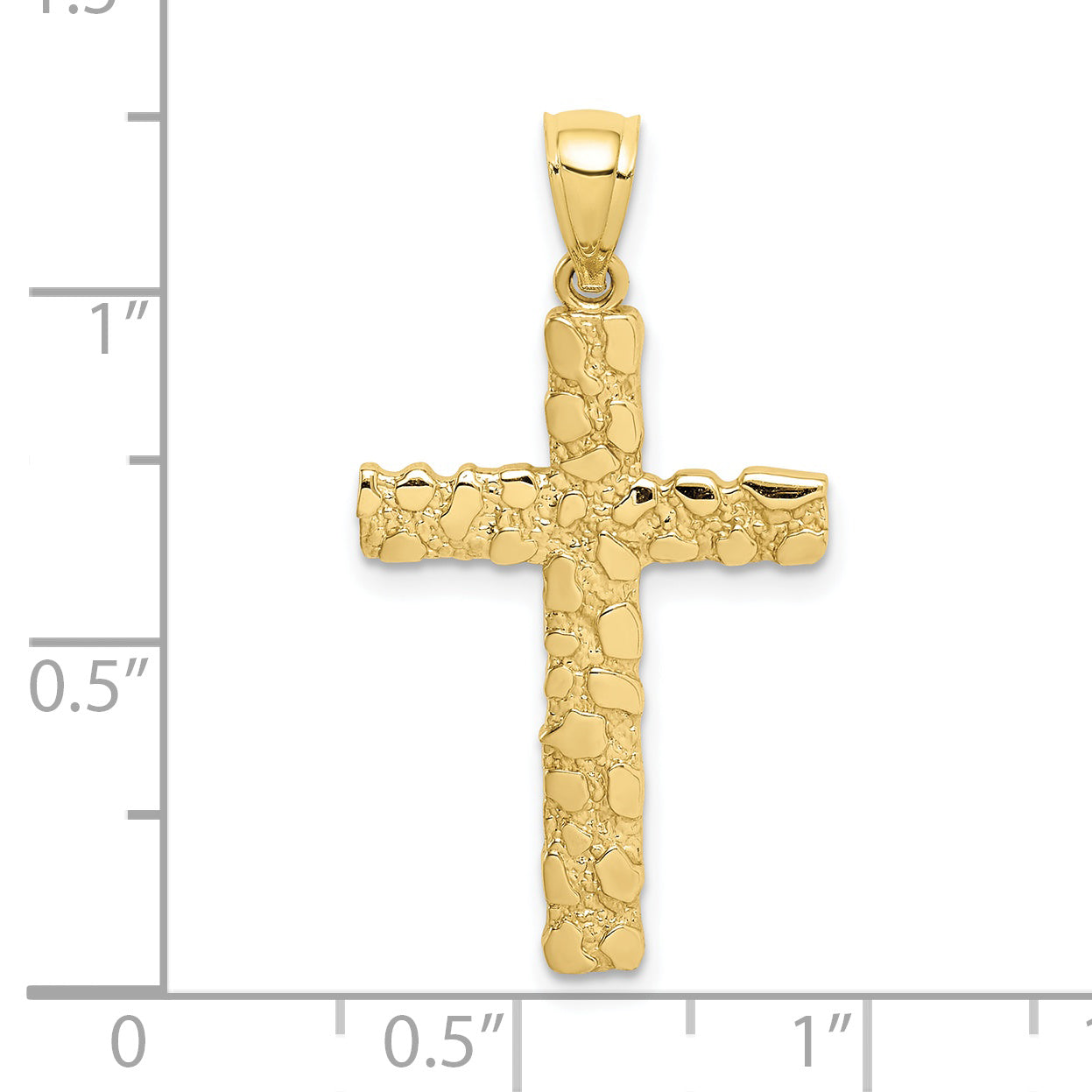 10K Yellow Gold 10K Nugget Cross Pendant
