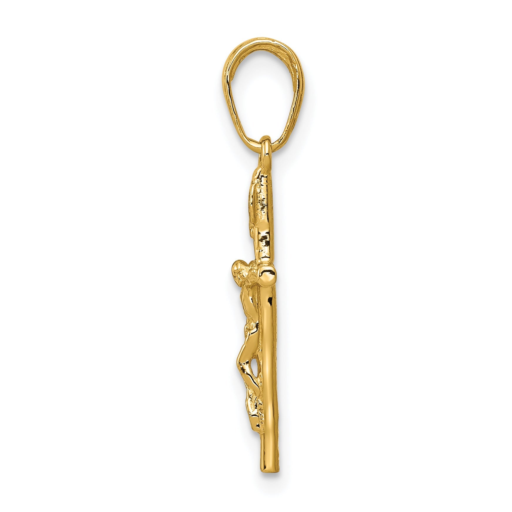 10K Yellow Gold 10K Inri Hollow Crucifix Pendant