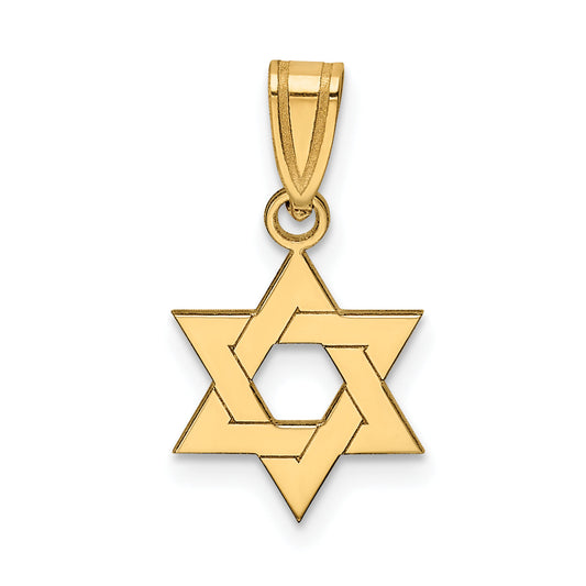 10K Yellow Gold Star Of David Pendant