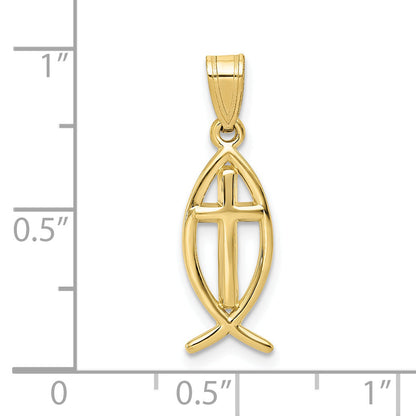 10K Yellow Gold Ichthus Fish Pendant