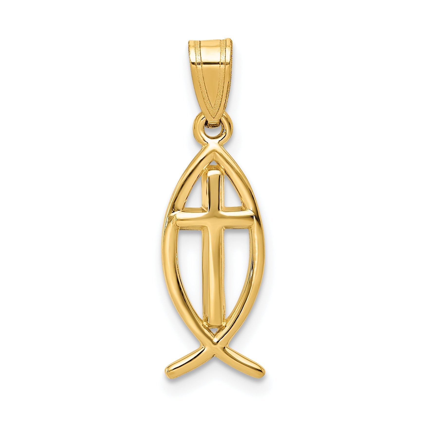 10K Yellow Gold Ichthus Fish Pendant