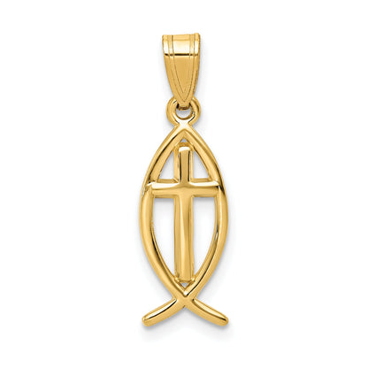 10K Yellow Gold Ichthus Fish Pendant