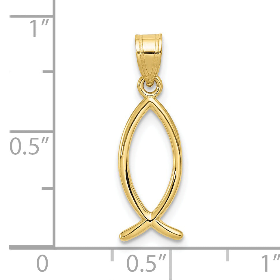 10K Yellow Gold Ichthus Fish Pendant