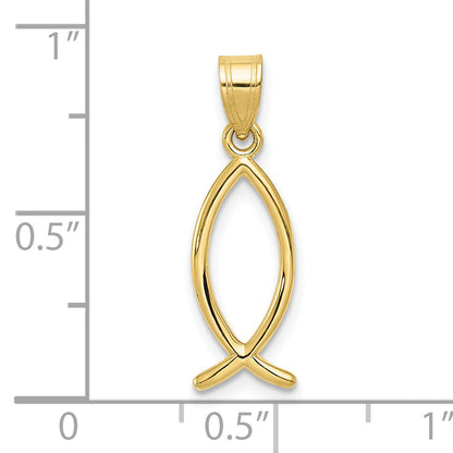 10K Yellow Gold Ichthus Fish Pendant