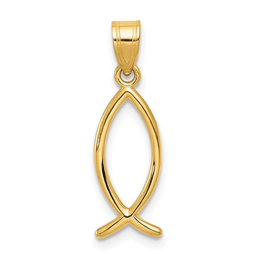 10K Yellow Gold Ichthus Fish Pendant