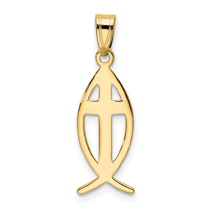 10K Yellow Gold Ichthus Fish Pendant