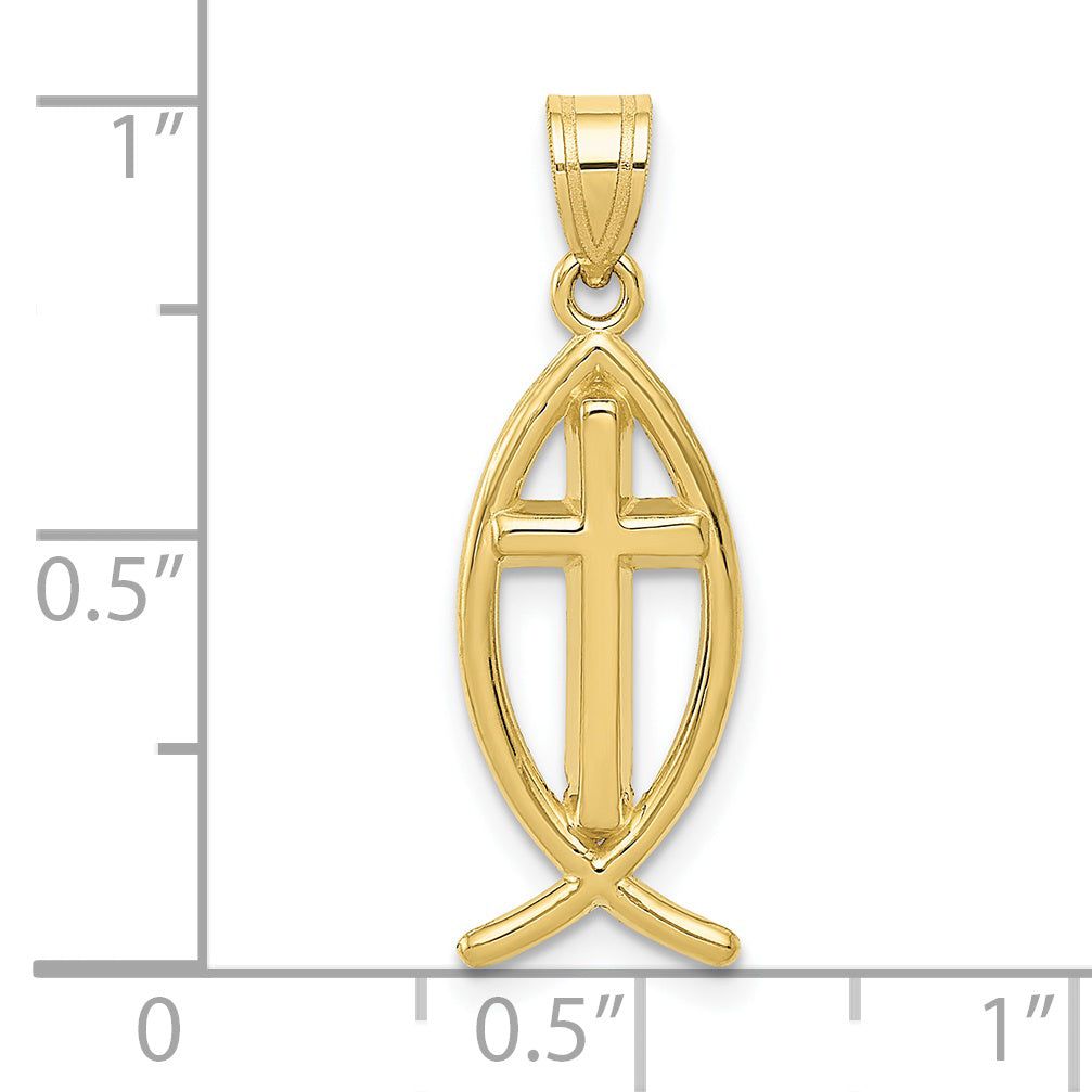10K Yellow Gold Ichthus Fish Pendant
