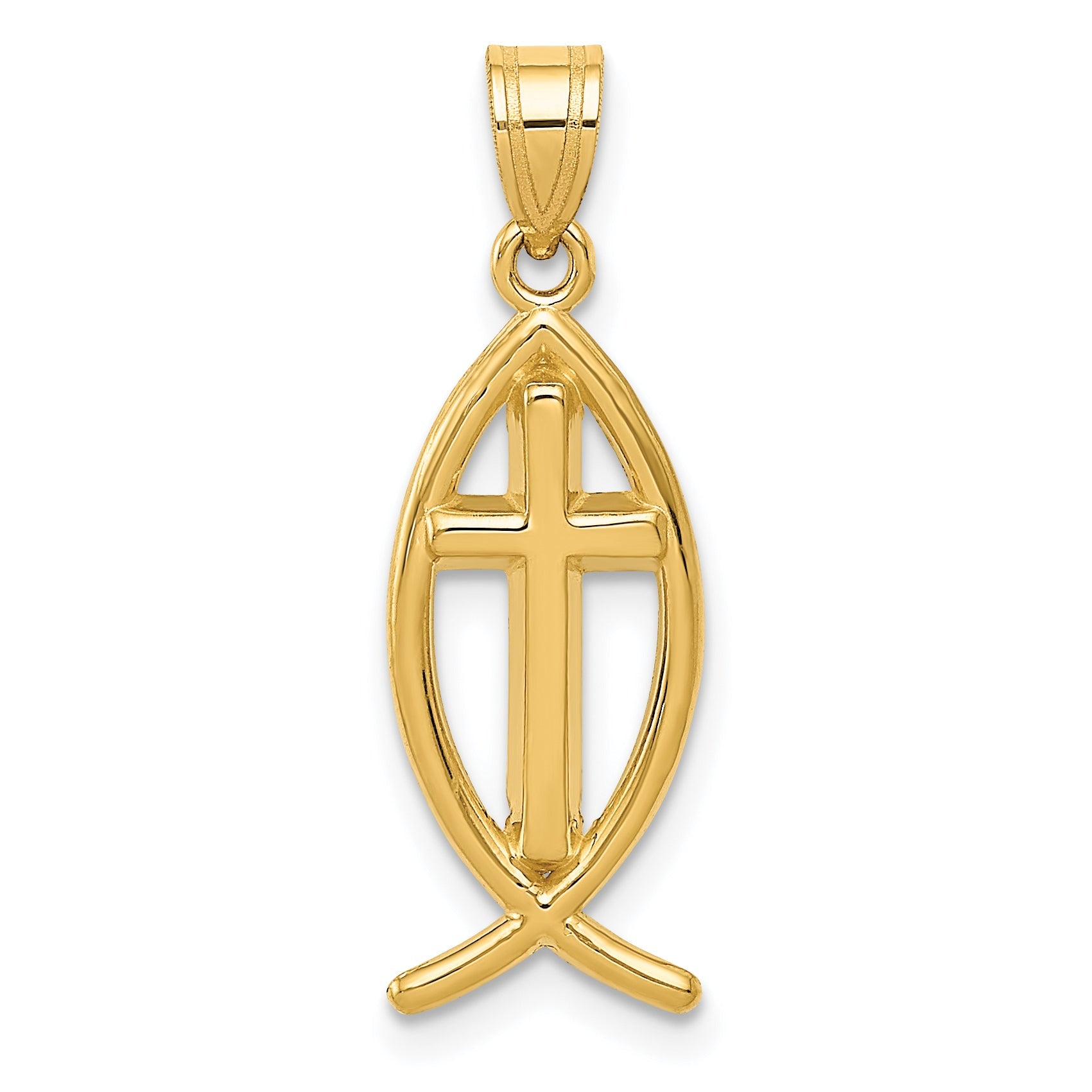 10K Yellow Gold Ichthus Fish Pendant