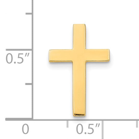 10K Yellow Gold Polished Cross With 14K Tie Tac Post