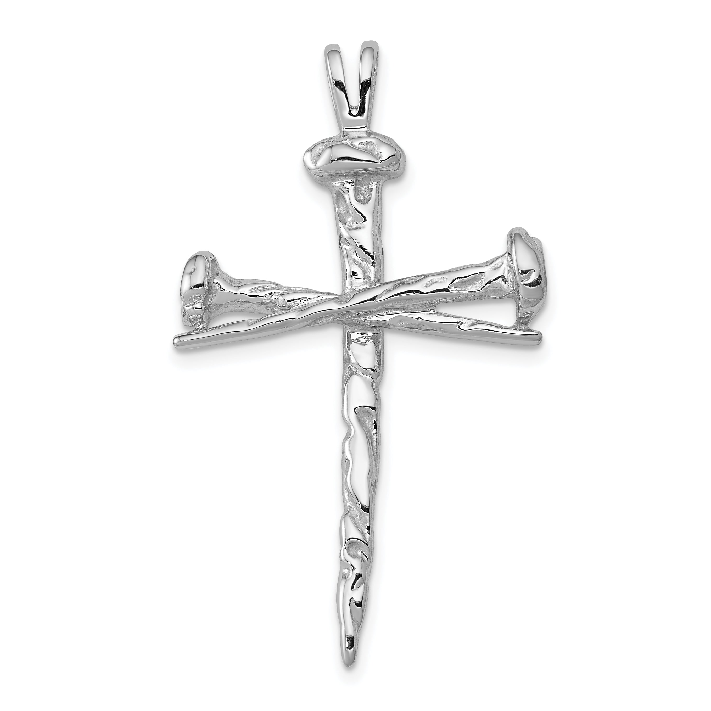 10K White Gold Cross Charm