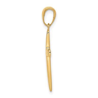 10K Yellow Gold Polished Cross Pendant